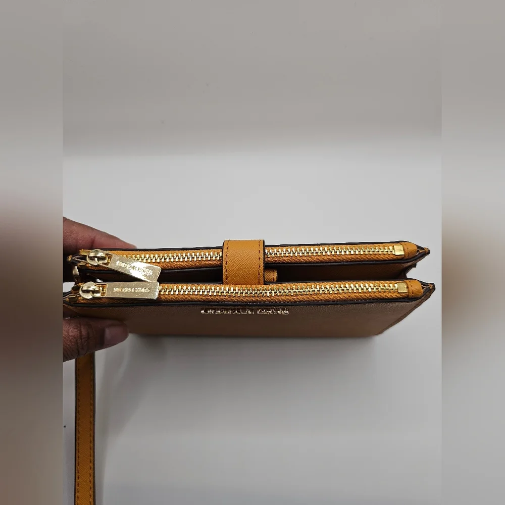 Michael Kors Gold Double Zip Wallet Wristlet - Picture 7 of 11